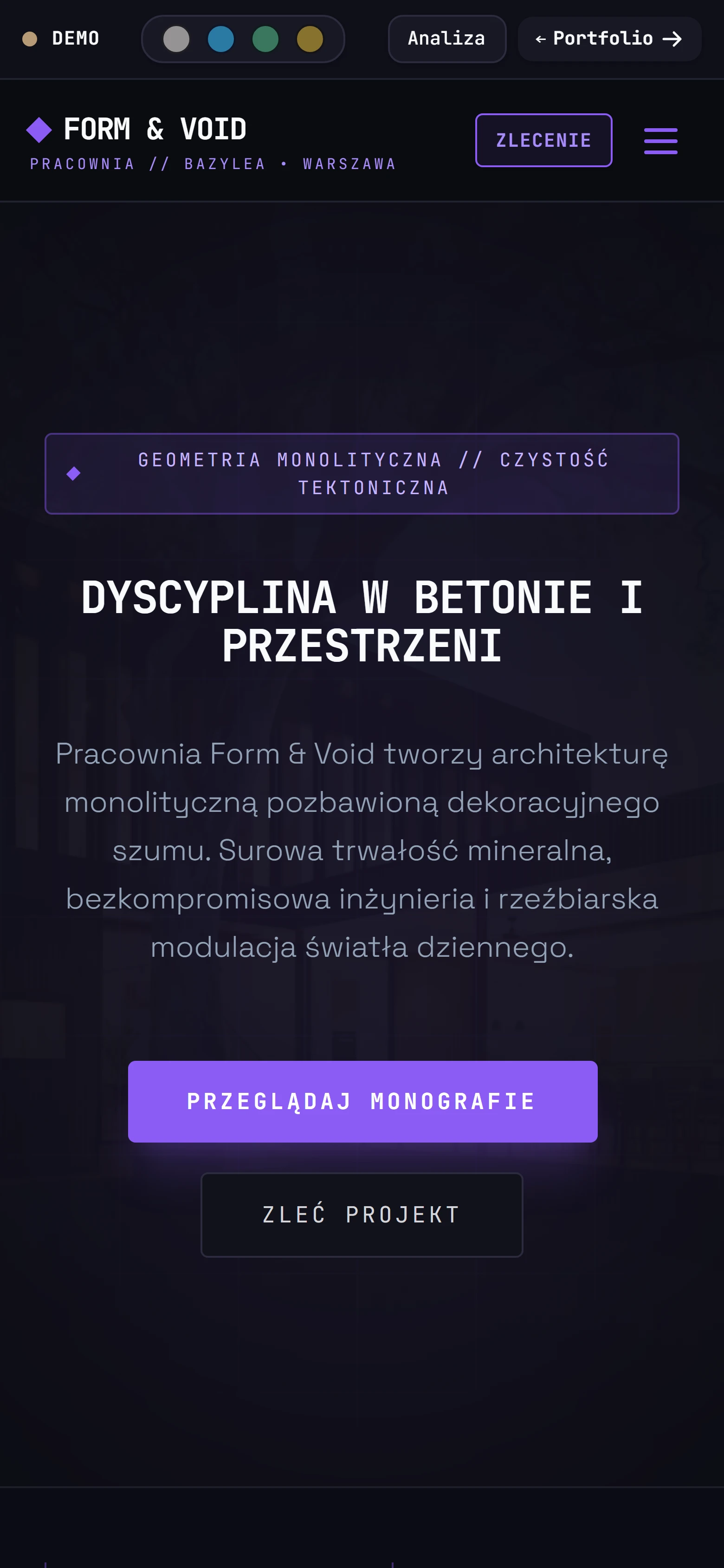 Form and Void studio - zrzut ekranu
